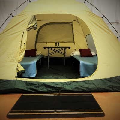 alps glamping tent set up