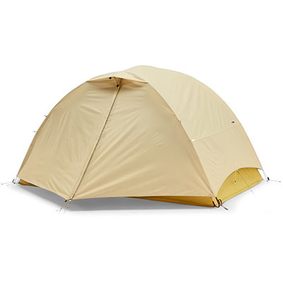 Tan rainfly on 2 person tent