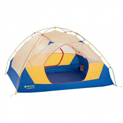 yellow and blue 4p tent